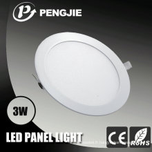 Éclairage ultra mince non-gradable de panneau de la forme 3W LED de forme ronde